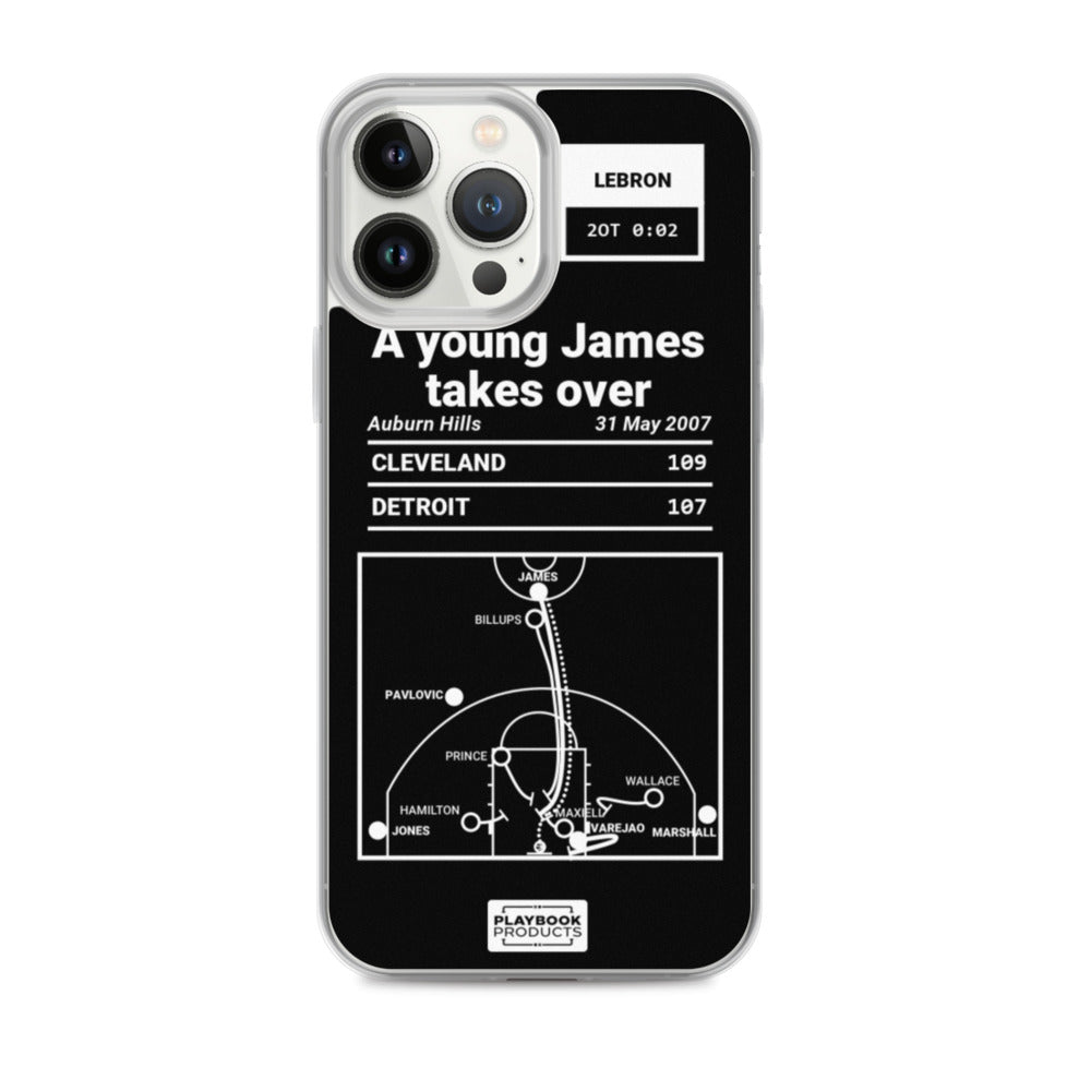 Cleveland Cavaliers Greatest Plays iPhone Case: A young James takes over (2007)