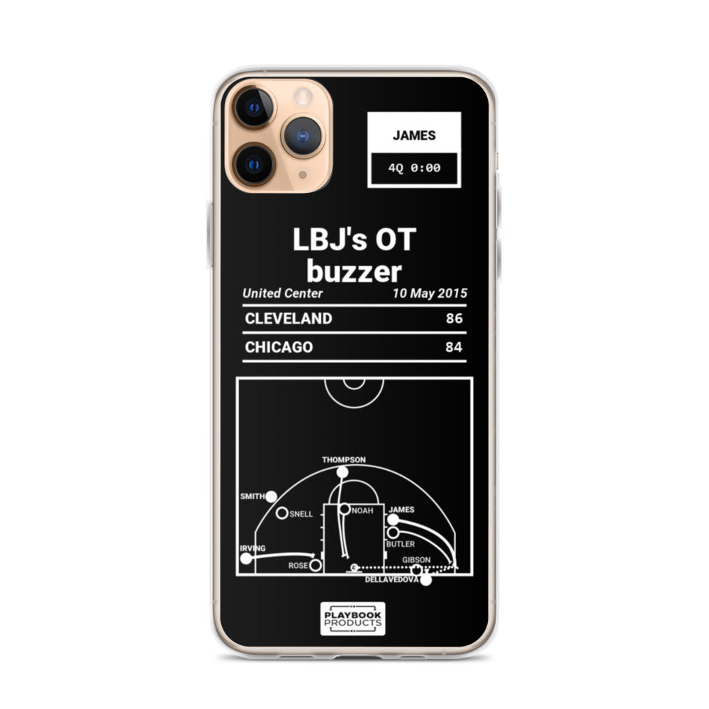 Cleveland Cavaliers Greatest Plays iPhone Case: LBJ's OT buzzer (2015)