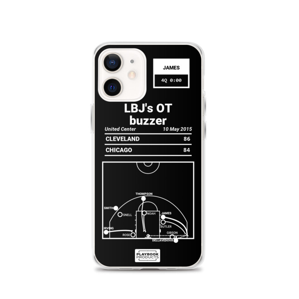 Cleveland Cavaliers Greatest Plays iPhone Case: LBJ's OT buzzer (2015)