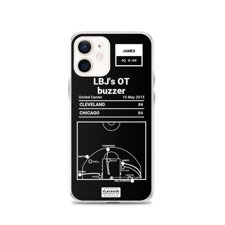 Cleveland Cavaliers Greatest Plays iPhone Case: LBJ's OT buzzer (2015)