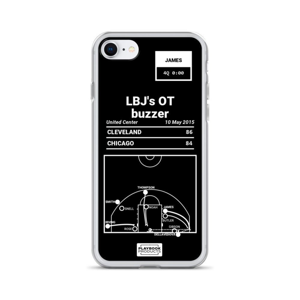 Cleveland Cavaliers Greatest Plays iPhone Case: LBJ's OT buzzer (2015)