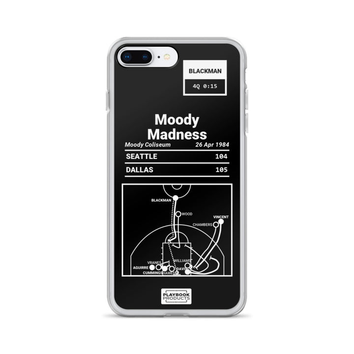 Dallas Mavericks Greatest Plays iPhone Case: Moody Madness (1984)
