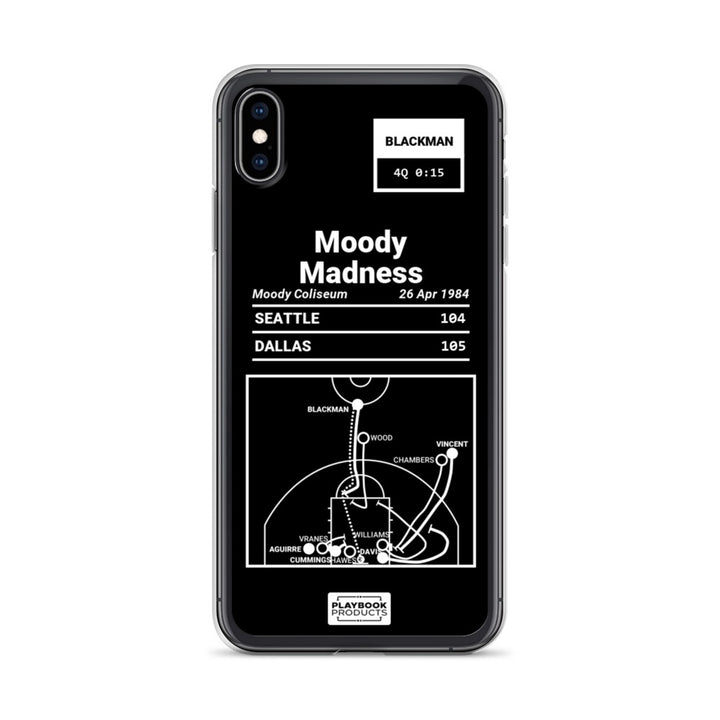 Dallas Mavericks Greatest Plays iPhone Case: Moody Madness (1984)