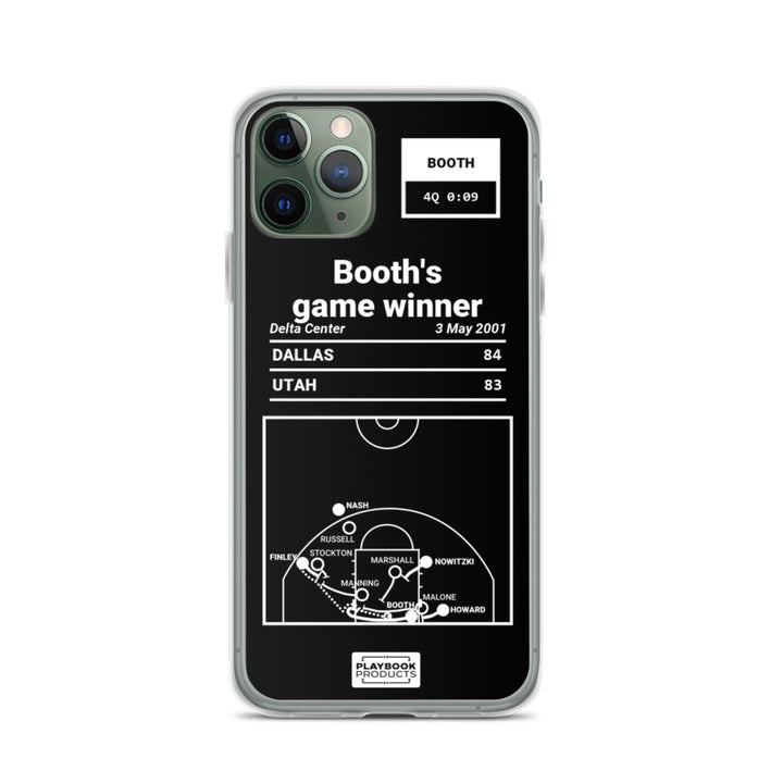 Dallas Mavericks Greatest Plays iPhone Case: Booth's game winner (2001)