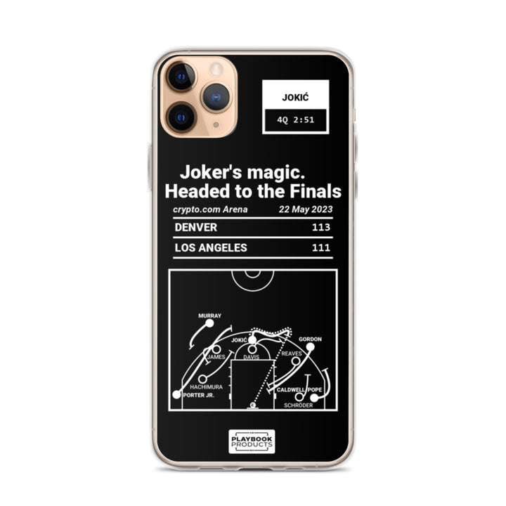 Denver Nuggets Greatest Plays iPhone Case: Joker's magic. Headed to the Finals (2023)