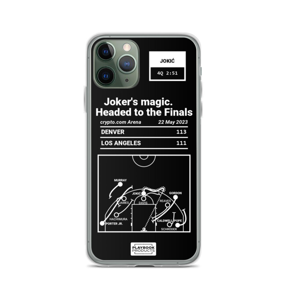 Denver Nuggets Greatest Plays iPhone Case: Joker's magic. Headed to the Finals (2023)