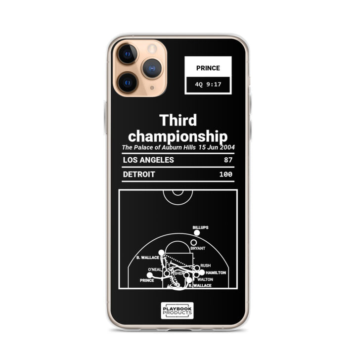 Detroit Pistons Greatest Plays iPhone Case: Third championship (2004)