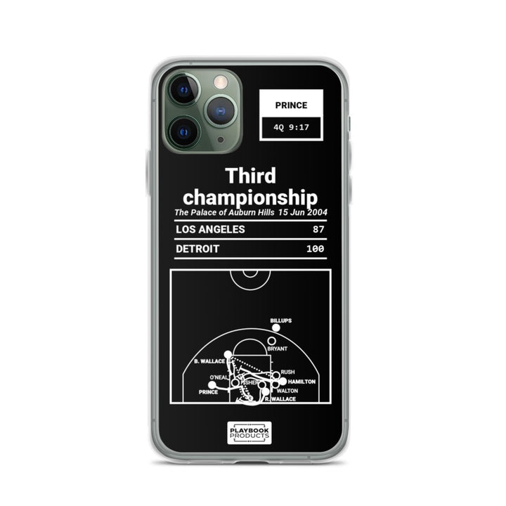 Detroit Pistons Greatest Plays iPhone Case: Third championship (2004)