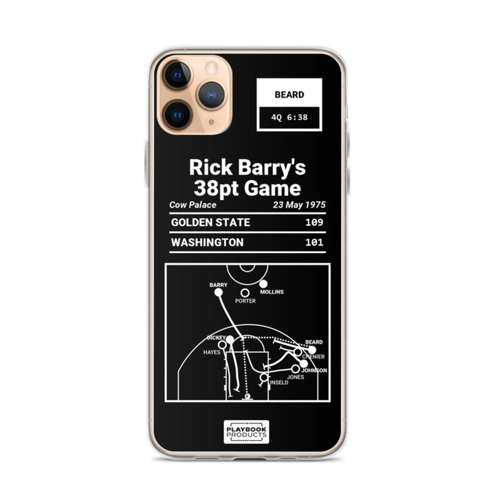 Golden State Warriors Greatest Plays iPhone Case: Rick Barry's 38pt Game (1975)