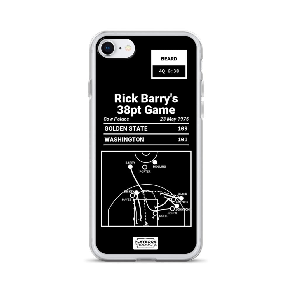 Golden State Warriors Greatest Plays iPhone Case: Rick Barry's 38pt Game (1975)