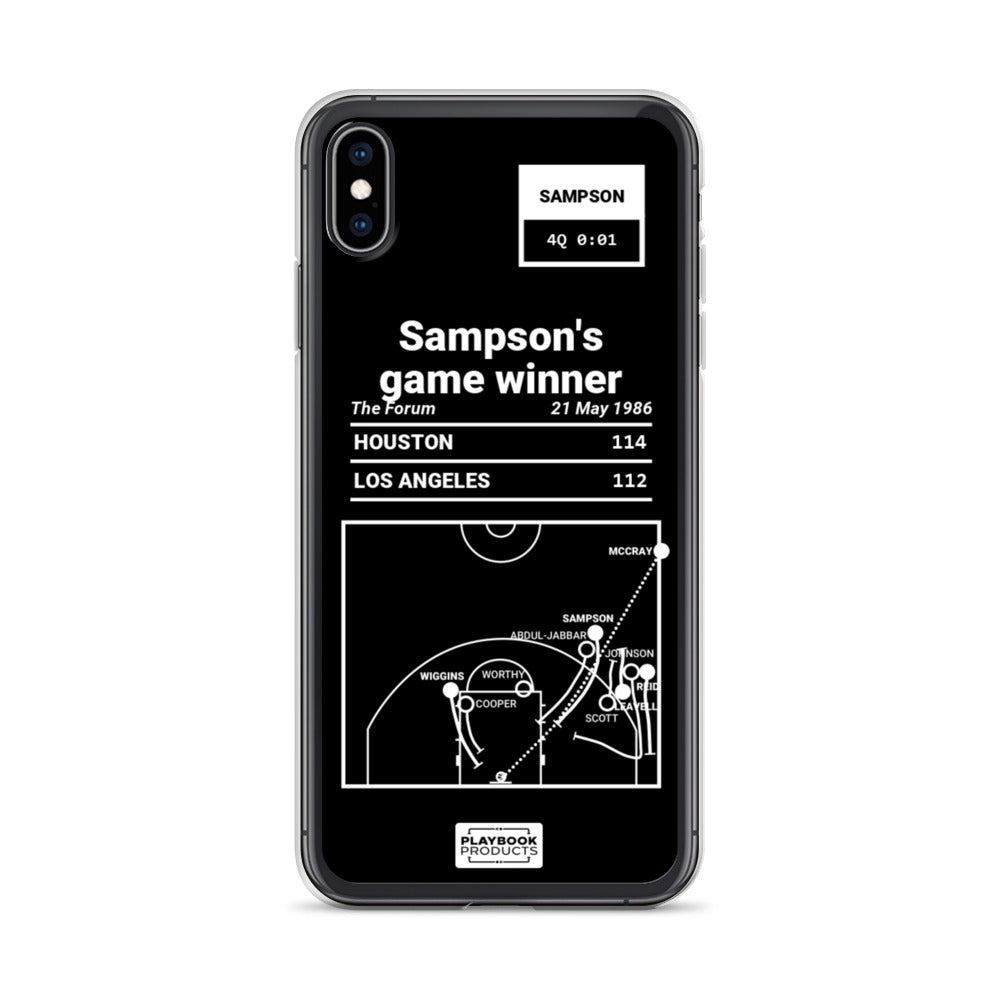 Houston Rockets Greatest Plays iPhone Case: Sampson's game winner (1986)