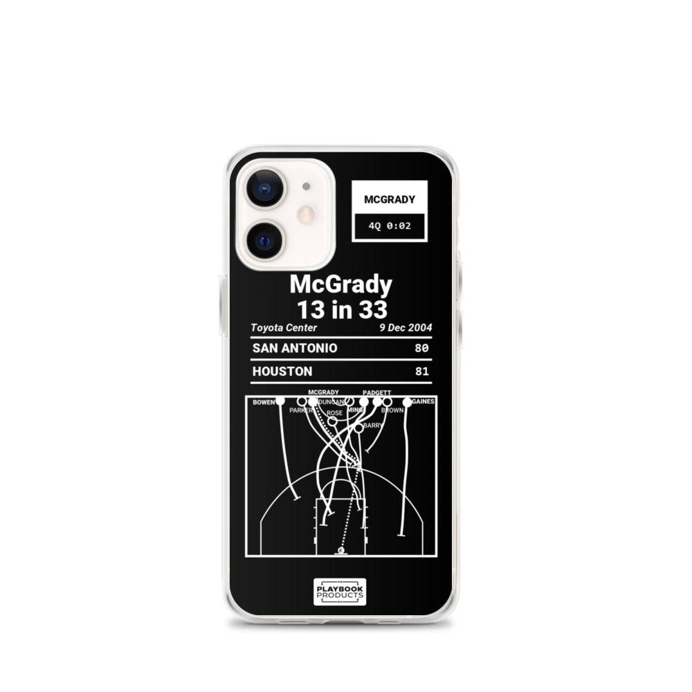 Houston Rockets Greatest Plays iPhone Case: McGrady 13 in 33 (2004)