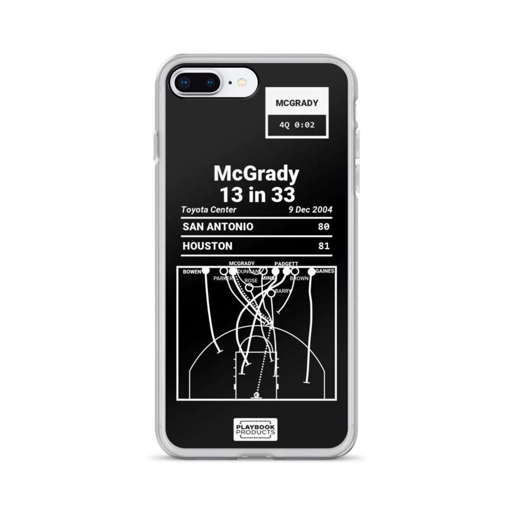 Houston Rockets Greatest Plays iPhone Case: McGrady 13 in 33 (2004)