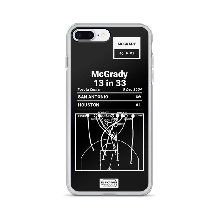 Houston Rockets Greatest Plays iPhone Case: McGrady 13 in 33 (2004)