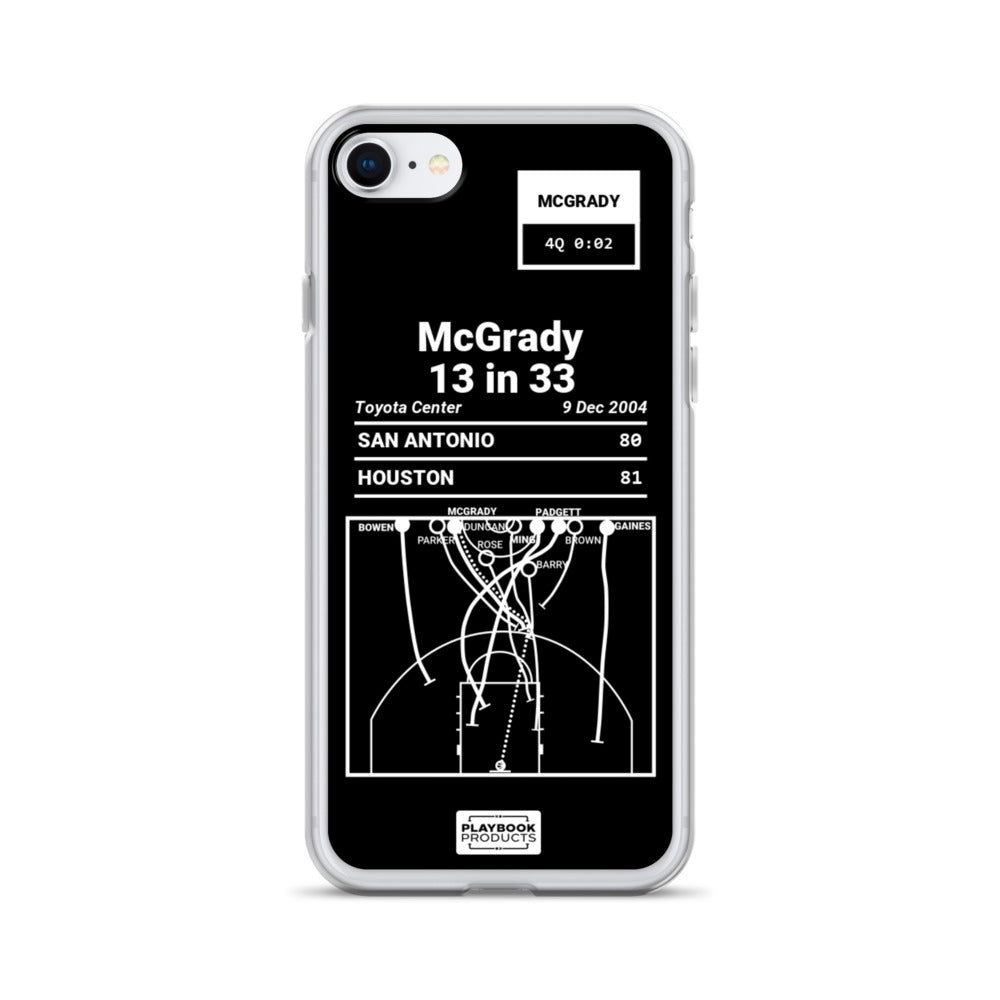 Houston Rockets Greatest Plays iPhone Case: McGrady 13 in 33 (2004)