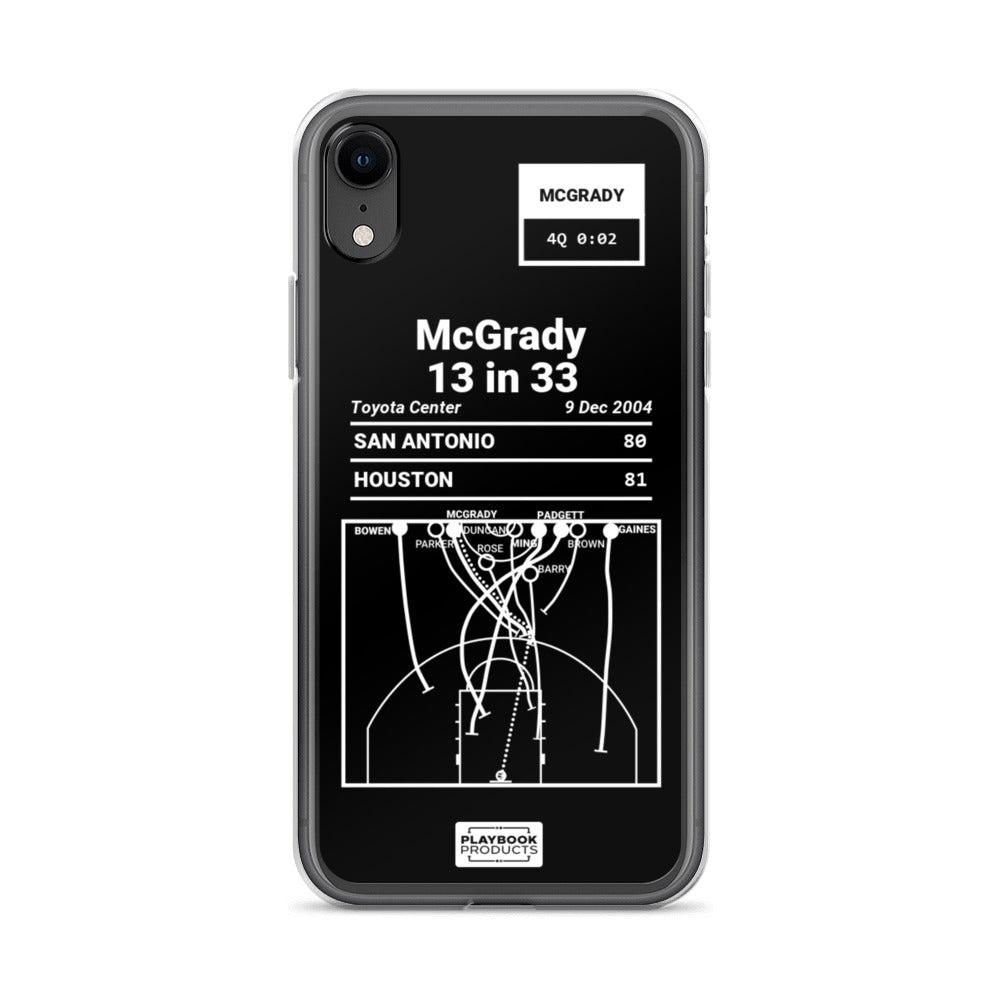 Houston Rockets Greatest Plays iPhone Case: McGrady 13 in 33 (2004)