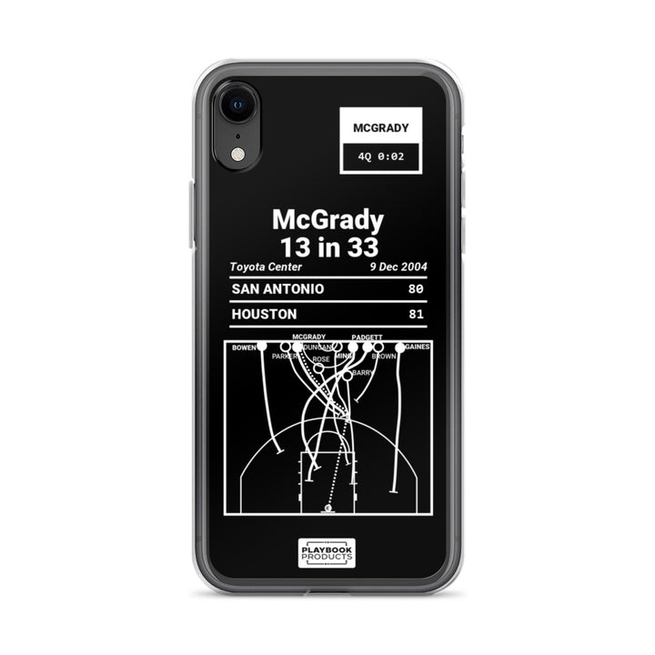 Houston Rockets Greatest Plays iPhone Case: McGrady 13 in 33 (2004)