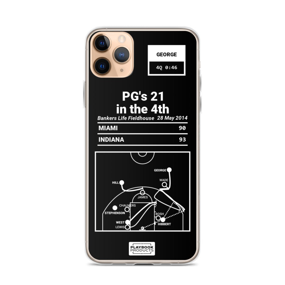 Indiana Pacers Greatest Plays iPhone Case: PG's 21 in the 4th (2014)
