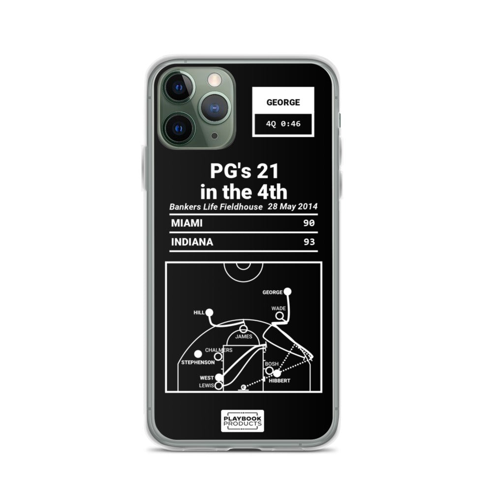 Indiana Pacers Greatest Plays iPhone Case: PG's 21 in the 4th (2014)
