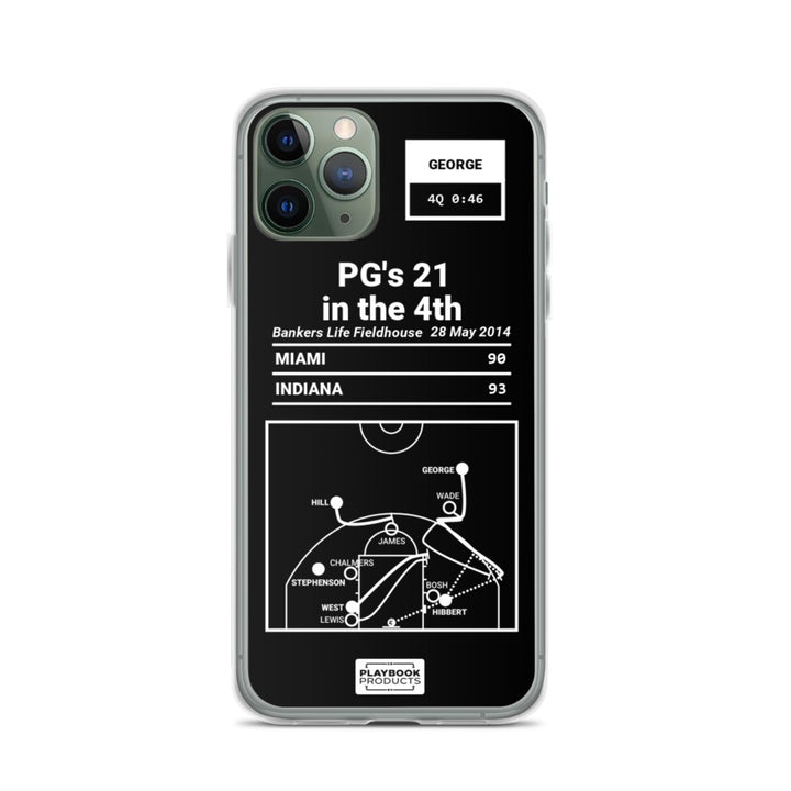 Indiana Pacers Greatest Plays iPhone Case: PG's 21 in the 4th (2014)