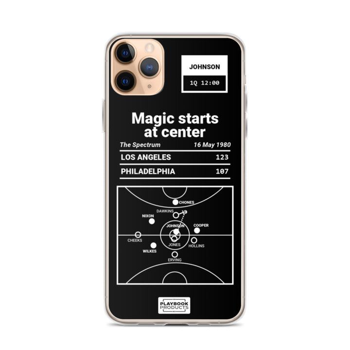 Los Angeles Lakers Greatest Plays iPhone Case: Magic starts at center (1980)
