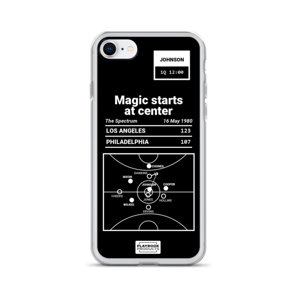 Los Angeles Lakers Greatest Plays iPhone Case: Magic starts at center (1980)