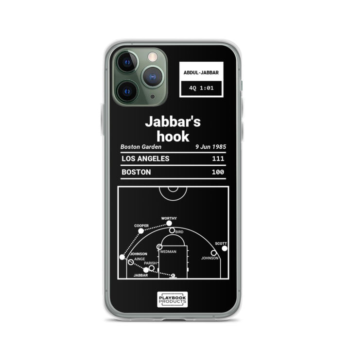 Los Angeles Lakers Greatest Plays iPhone Case: Jabbar's hook (1985)