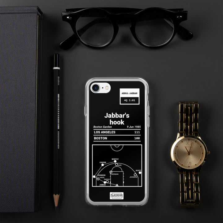 Los Angeles Lakers Greatest Plays iPhone Case: Jabbar's hook (1985)