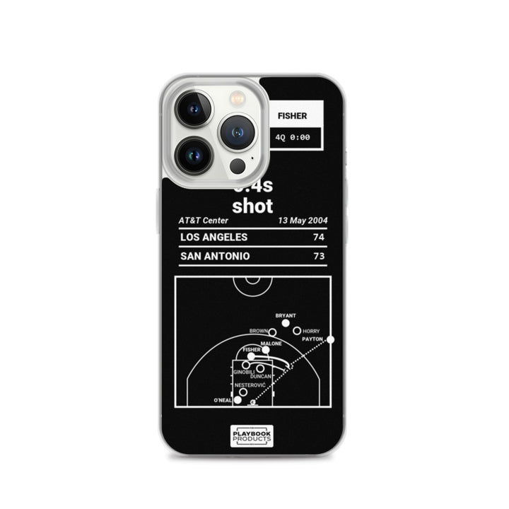 Los Angeles Lakers Greatest Plays iPhone Case: 0.4s shot (2004)