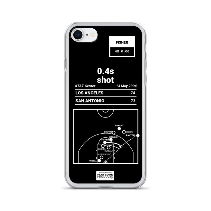 Los Angeles Lakers Greatest Plays iPhone Case: 0.4s shot (2004)