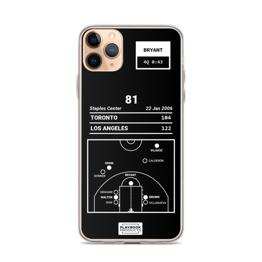 Los Angeles Lakers Greatest Plays iPhone Case: 81 (2006)