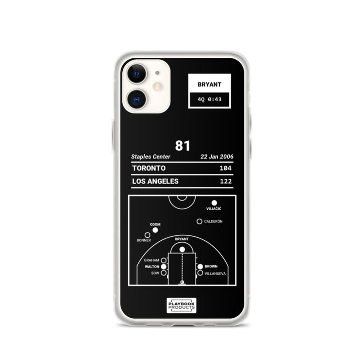 Los Angeles Lakers Greatest Plays iPhone Case: 81 (2006)