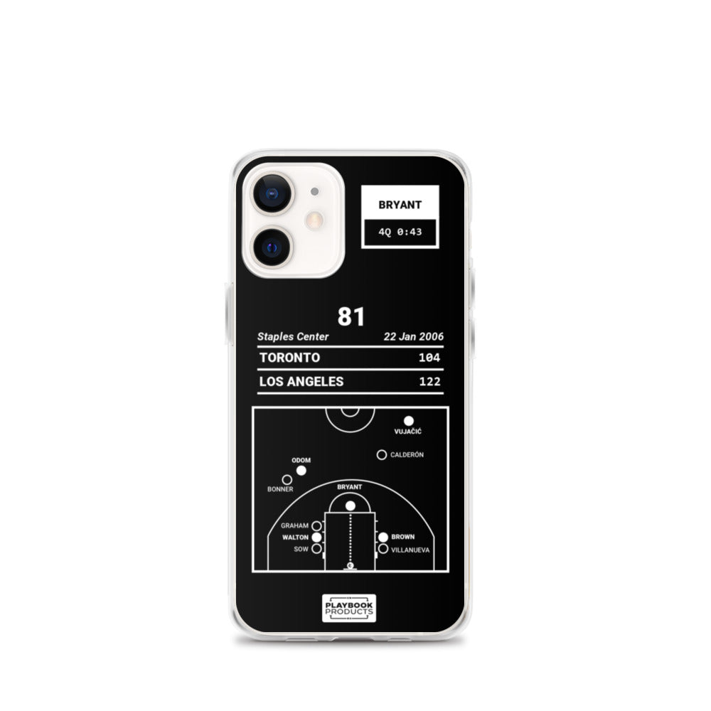 Los Angeles Lakers Greatest Plays iPhone Case: 81 (2006)