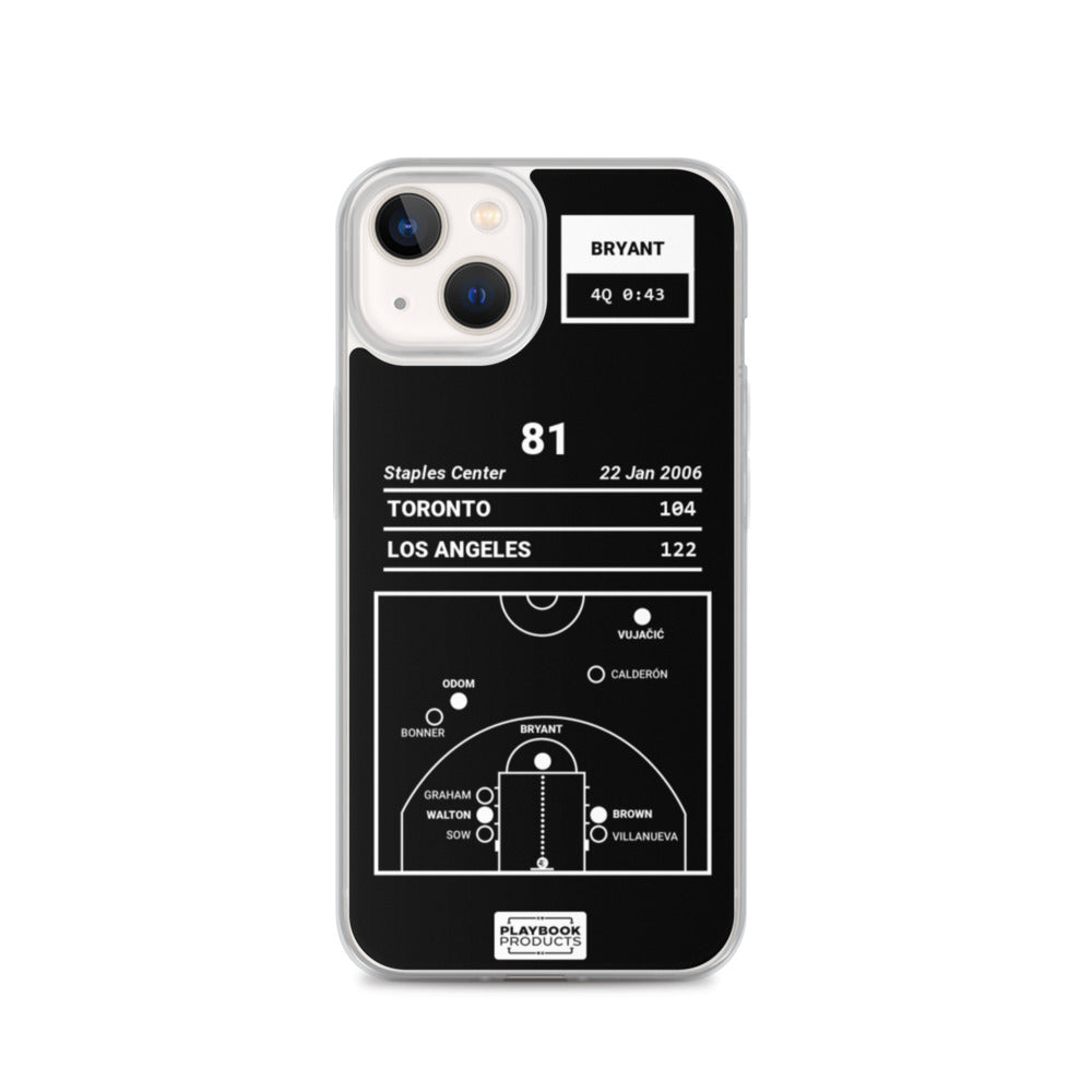 Los Angeles Lakers Greatest Plays iPhone Case: 81 (2006)