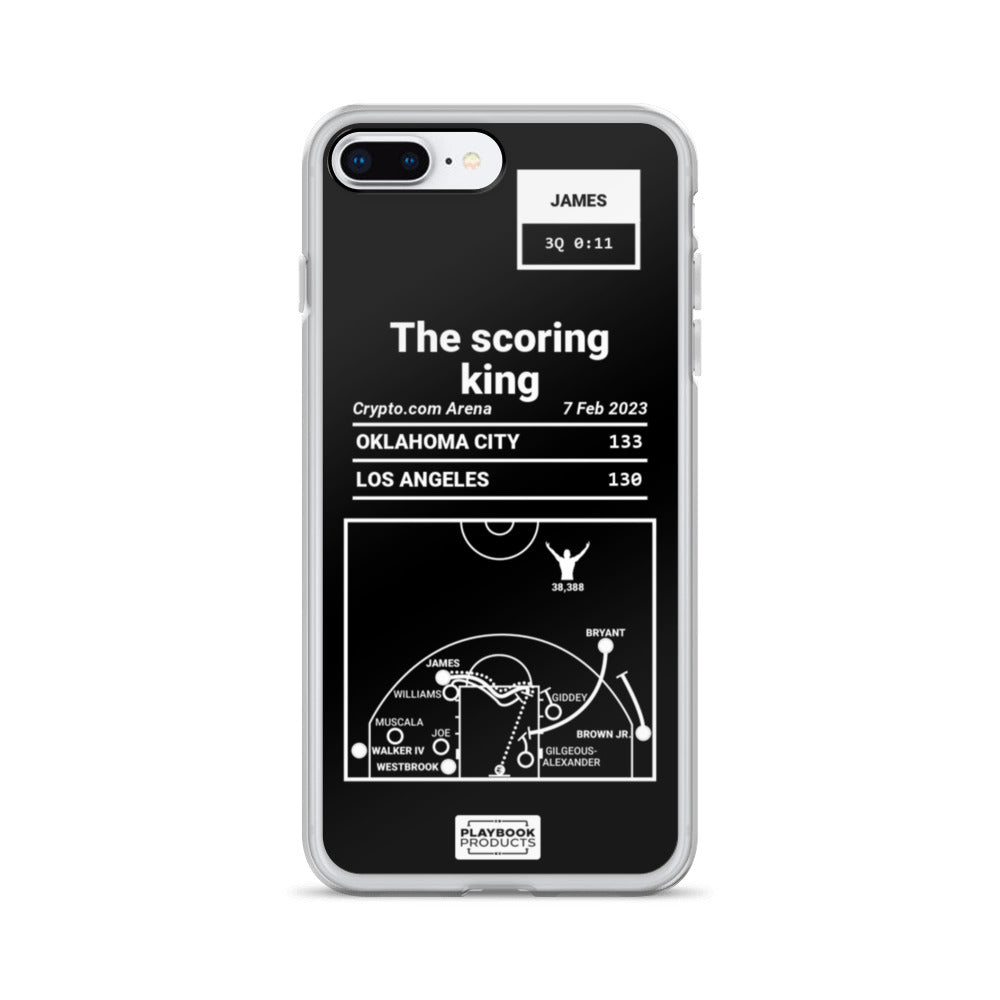 Los Angeles Lakers Greatest Plays iPhone Case: The scoring king (2023)