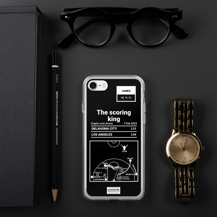 Los Angeles Lakers Greatest Plays iPhone Case: The scoring king (2023)