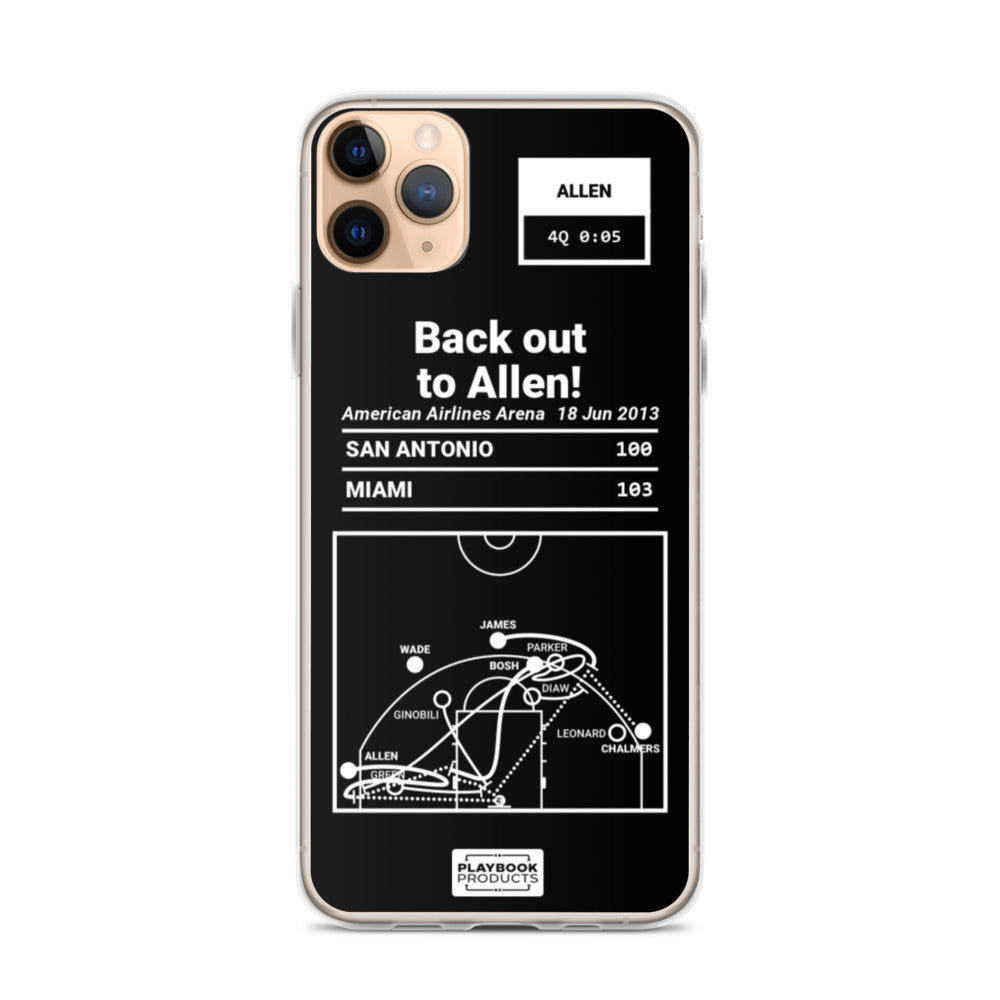 Miami Heat Greatest Plays iPhone Case: Back out to Allen! (2013)