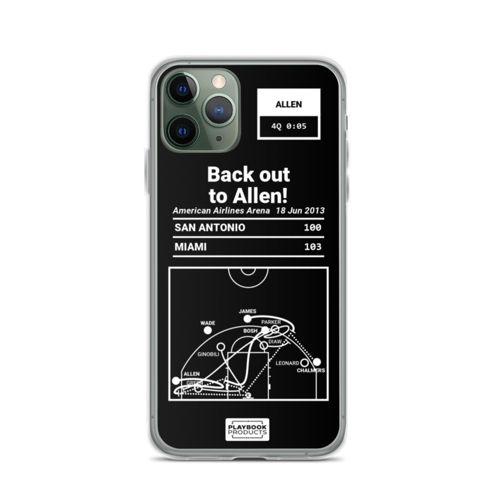 Miami Heat Greatest Plays iPhone Case: Back out to Allen! (2013)