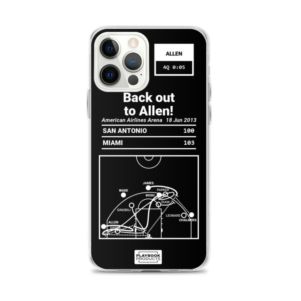 Miami Heat Greatest Plays iPhone Case: Back out to Allen! (2013)