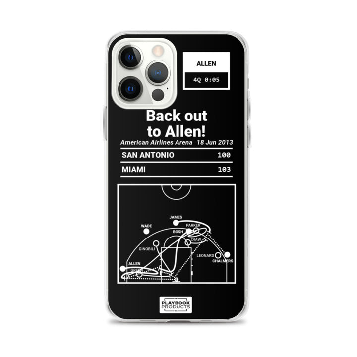 Miami Heat Greatest Plays iPhone Case: Back out to Allen! (2013)