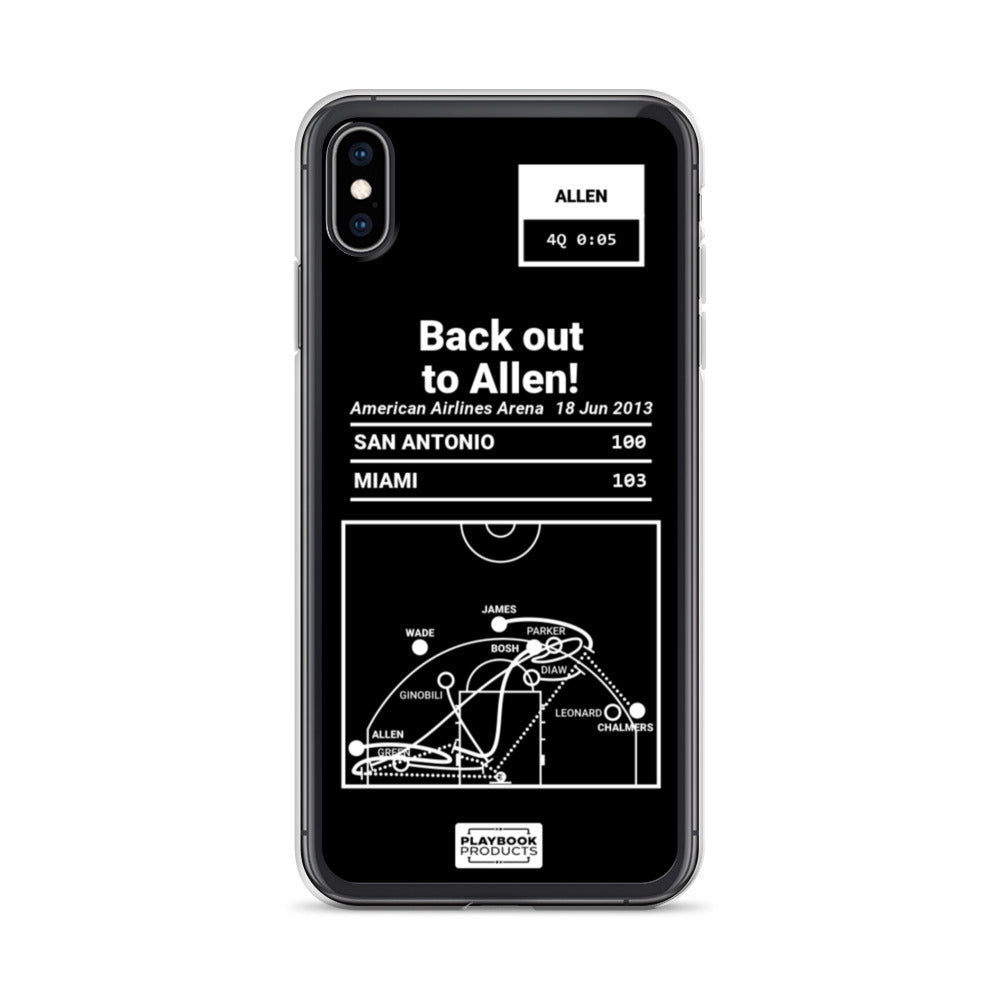 Miami Heat Greatest Plays iPhone Case: Back out to Allen! (2013)