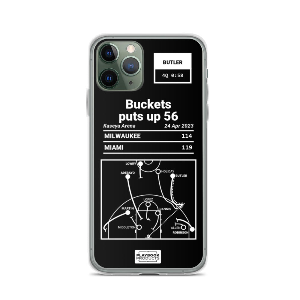 Miami Heat Greatest Plays iPhone Case: Buckets puts up 56 (2023)