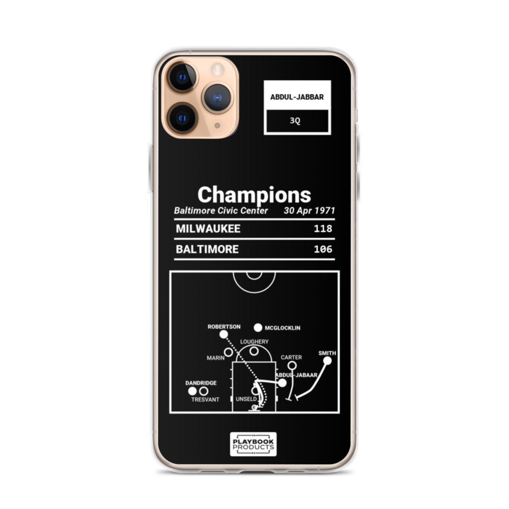 Milwaukee Bucks Greatest Plays iPhone Case: Champions (1971)