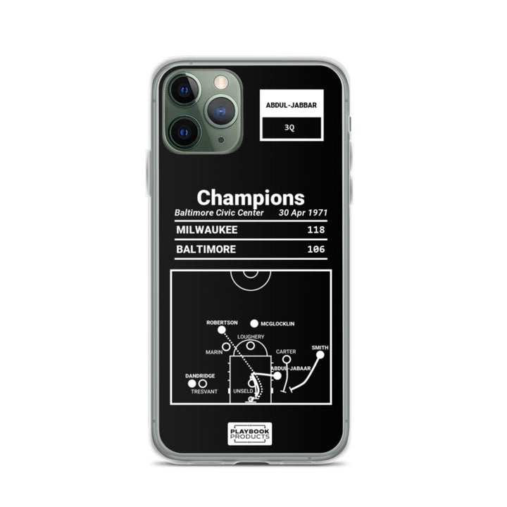 Milwaukee Bucks Greatest Plays iPhone Case: Champions (1971)