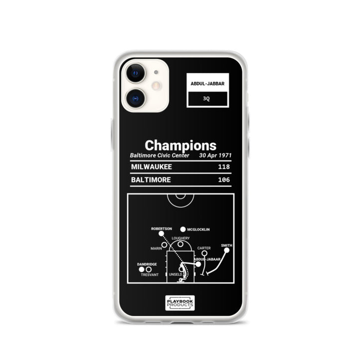 Milwaukee Bucks Greatest Plays iPhone Case: Champions (1971)