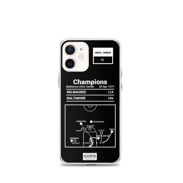 Milwaukee Bucks Greatest Plays iPhone Case: Champions (1971)