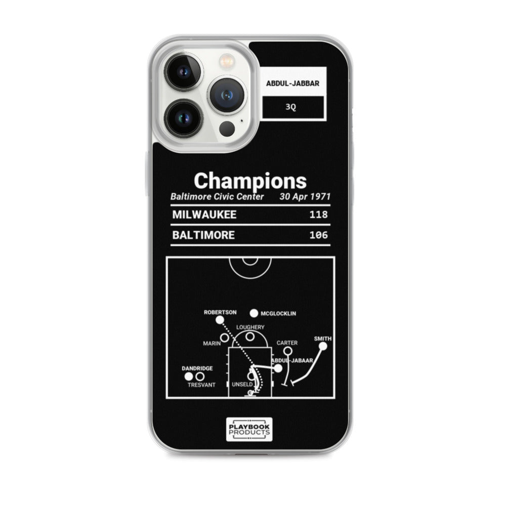 Milwaukee Bucks Greatest Plays iPhone Case: Champions (1971)