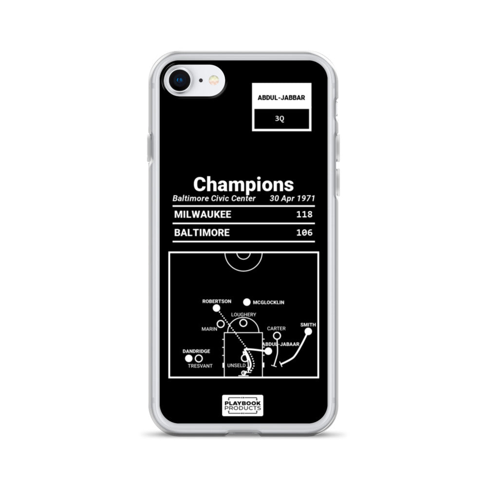 Milwaukee Bucks Greatest Plays iPhone Case: Champions (1971)