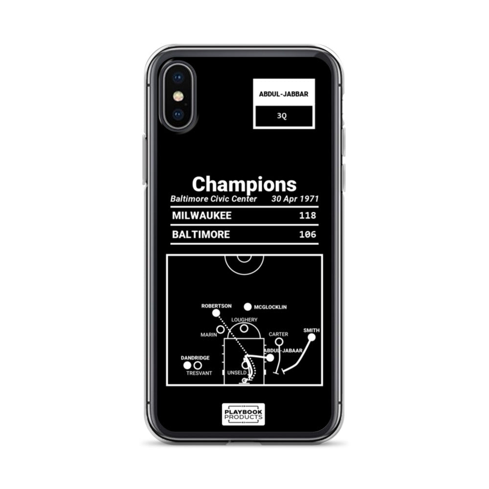 Milwaukee Bucks Greatest Plays iPhone Case: Champions (1971)