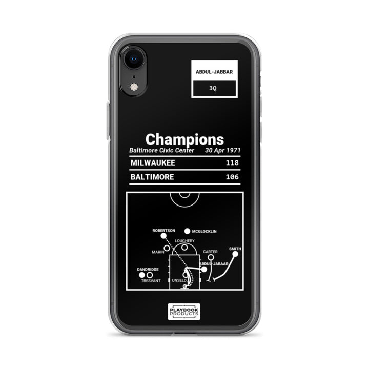 Milwaukee Bucks Greatest Plays iPhone Case: Champions (1971)